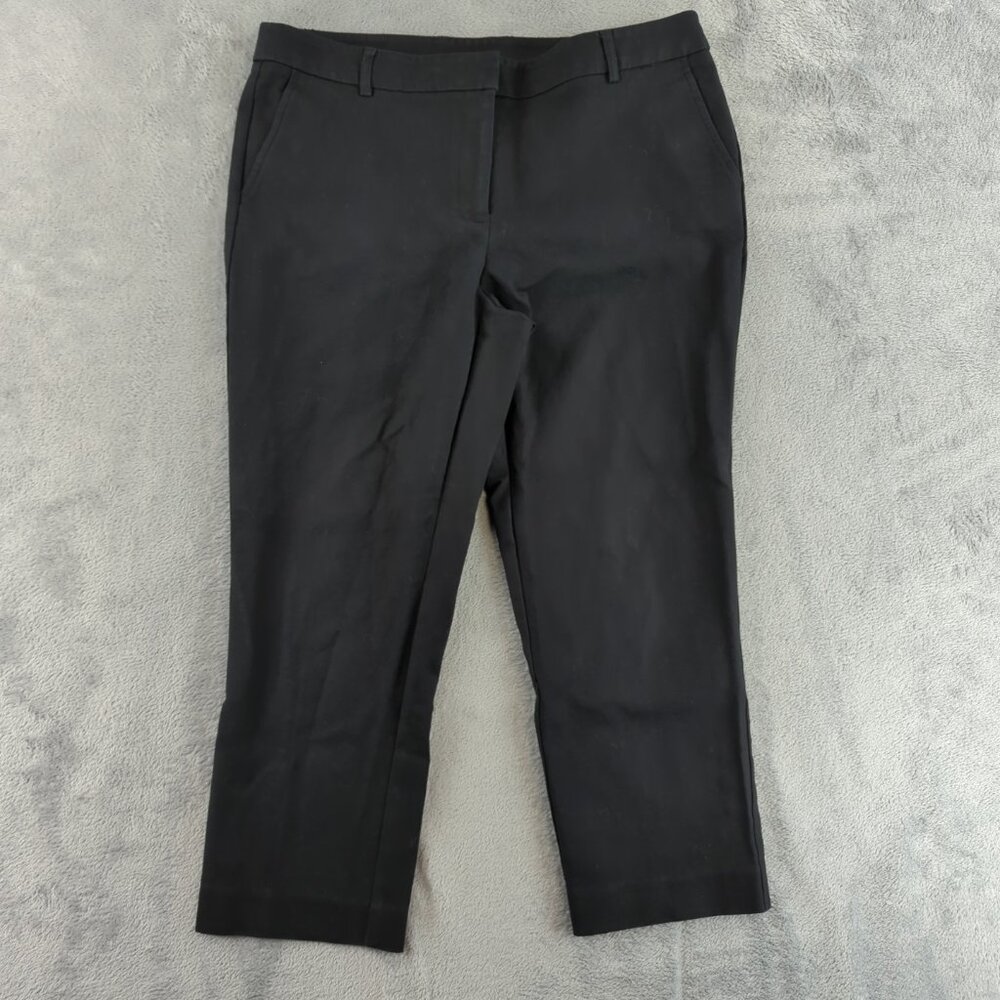 Anne Klein Pants Womens 10‎ Black Straight Leg Ankle Career Trousers Dress Work